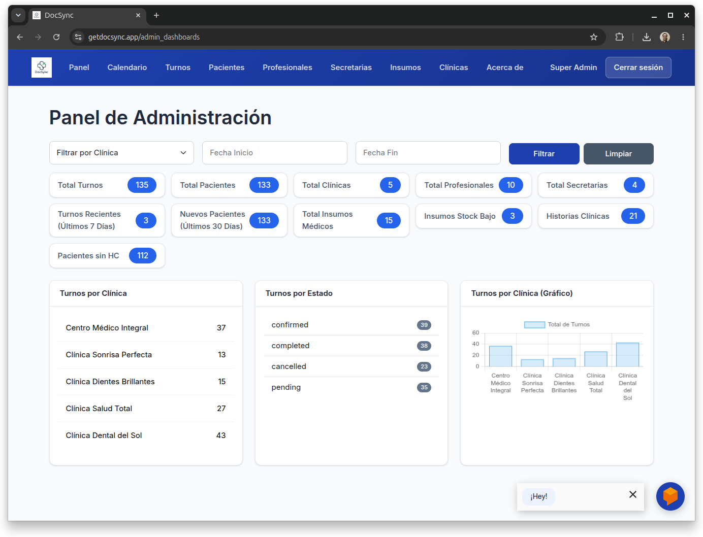 Panel de Administración DocSync